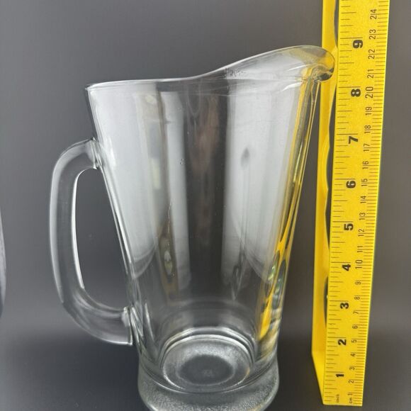 1970's ANCHOR HOCKING 8" glass retro water/beer pitcher USED / Clean LOGO - Picture 5 of 7